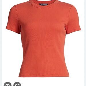 Veronica Beard Pruitt Ribbed Short Sleeve shirt